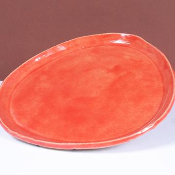 Birds brunch plate in stamped sandstone, strong orange [4]