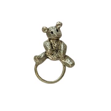Pin's porte lunettes Ours en métal argenté ou doré, argent [3]