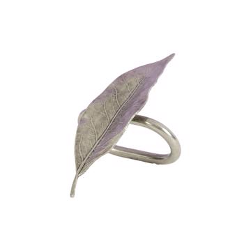 Ronds de serviette Feuilles en cuivre plaqué, argent, laurier [2]