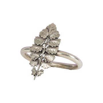 Ronds de serviette Feuilles en cuivre plaqué, argent, fougère [2]