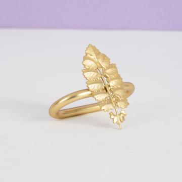 Ronds de serviette Feuilles en cuivre plaqué, or mat, fougère [1]