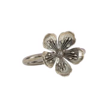 Ronds de serviette Feuilles en cuivre plaqué, argent, fleur [2]