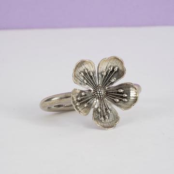 Ronds de serviette Feuilles en cuivre plaqué, argent, fleur [1]