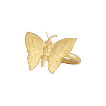 Insect napkin rings in plated copper, mat gold, plain buterfly [1]