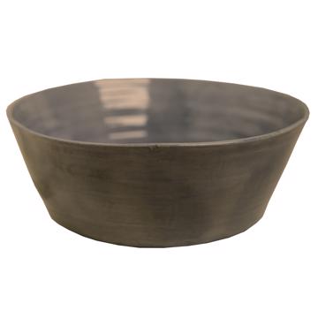 Crato salad bowl in turned earthenware, gray, 28 cm diam. [3]