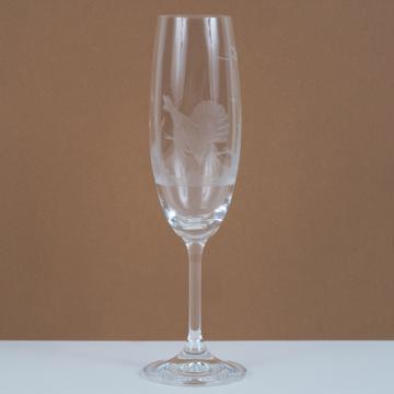Flute Chasse en Cristal gravé, transparent, pintade