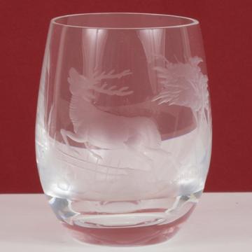Hunting shooter glass in engraved cristal, transparent, deer [2]