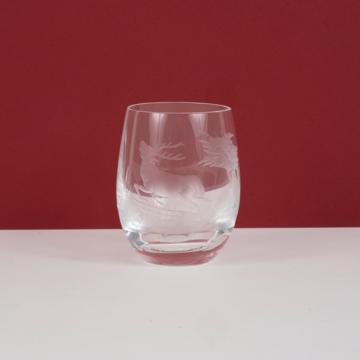 Hunting shooter glass in engraved cristal, transparent, deer [1]