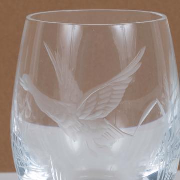 Hunting shooter glass in engraved cristal, transparent, black grouse [2]