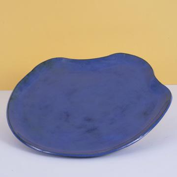 Cloud service in stamped stoneware, dark blue, large size