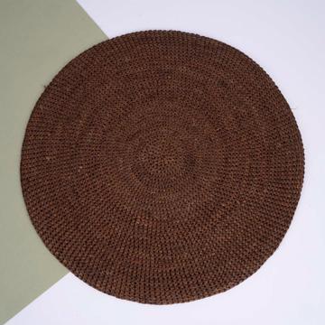 Set de table Rond en raphia, brun