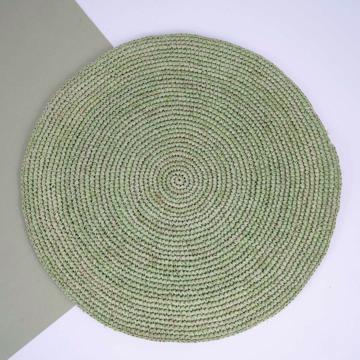 Set de table Rond en raphia, vert clair