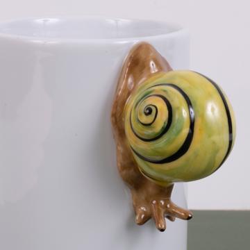 Tasse Escargot en porcelaine de Limoges, jaune [2]