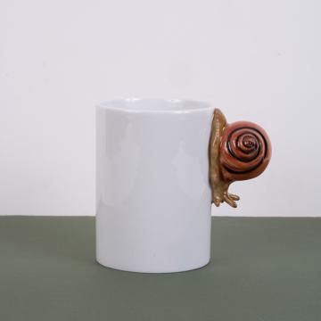 Snail Mug in Limoges Porcelain, brown [1]