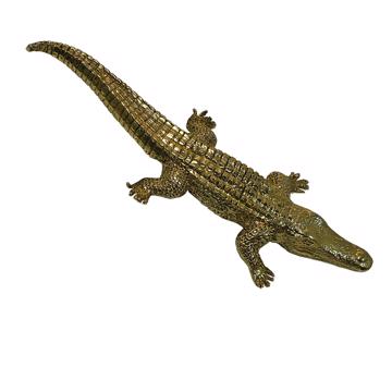 Salière et poivrière Crocodile en métal argenté ou doré, or