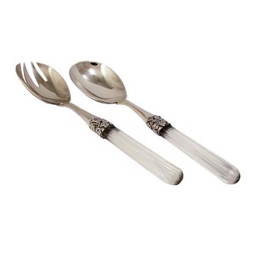 Fidélio salad set in silver plated and cristal, transparent [3]