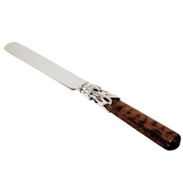 Saba butter knife in wood and silver, brown [3]