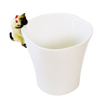Tasse Chat en porcelaine de Limoges, beige, café/thé [3]