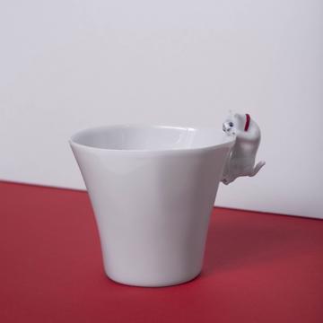 Tasse Chat en porcelaine de Limoges, blanc, café/thé [3]