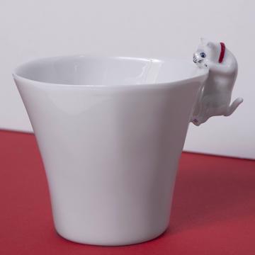 Tasse Chat en porcelaine de Limoges, blanc, café/thé [6]