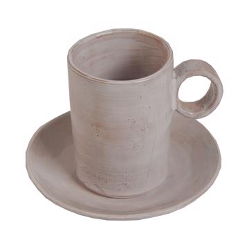 Ring moka cup in turned earthenware, snow white, the cup [4]