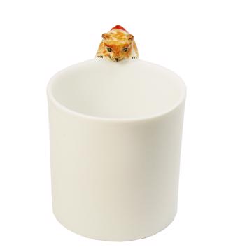 Tasse Chat en porcelaine de Limoges, orange, moka [6]