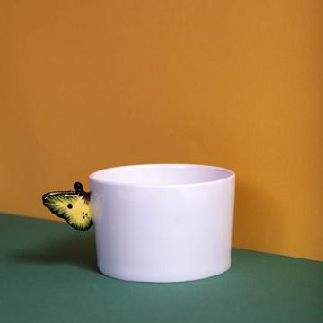 Tasses Papillon en Porcelaine de Limoges, jaune, café/thé [1]
