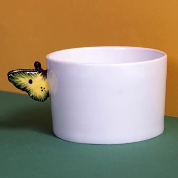 Tasses Papillon en Porcelaine de Limoges, jaune, café/thé [2]