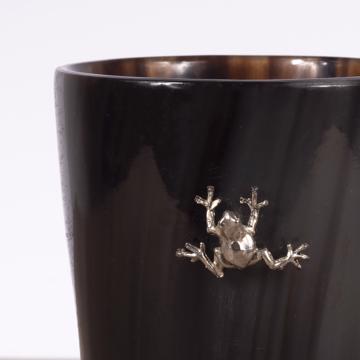 Horn tumbler Frog , silver, 10 cm high [2]