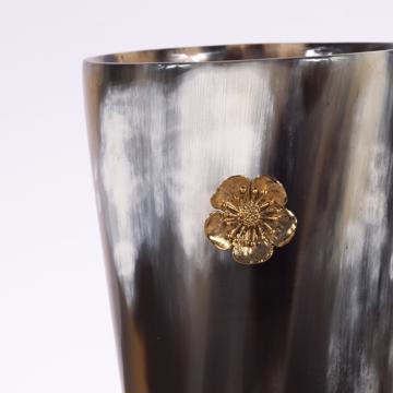 Horn Vase sakura pattern, gold, 14 cm high [2]