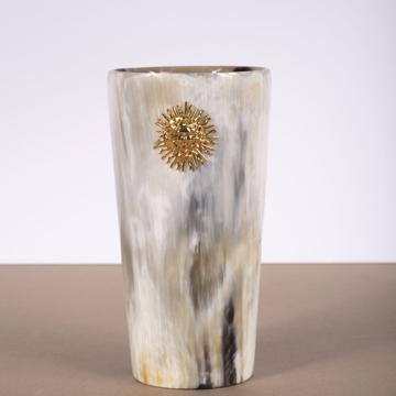 Horn vase Sun pattern, gold, 14 cm high [2]