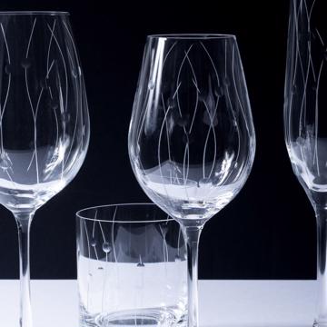 Wave glasses set in engraved crystal, multicolor, set of 4 [2]