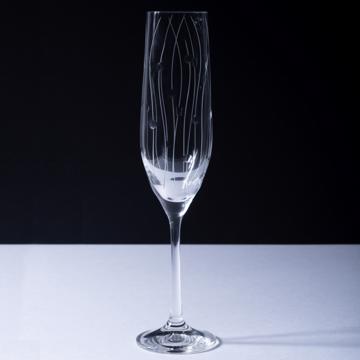 Wave glasses set in engraved crystal, multicolor, flute [1]