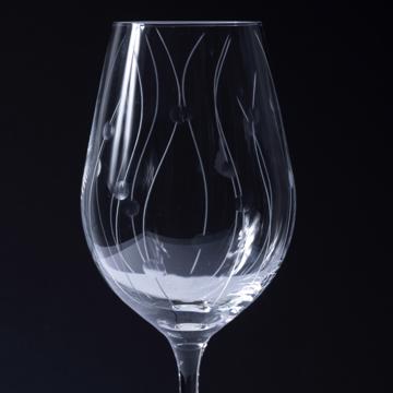 Wave wine glasses, engraved crystal, transparent, 22,5 cm high [2]