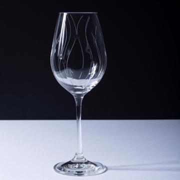 Wave wine glasses, engraved crystal, transparent, 22,5 cm high [1]