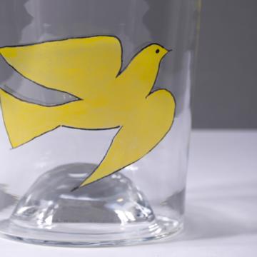 Dove Glass in Enamel on Crystalline, yellow [2]