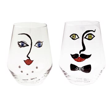 Madam and Mister Glasses in Enamel on Crystalline, multicolor, the couple [3]
