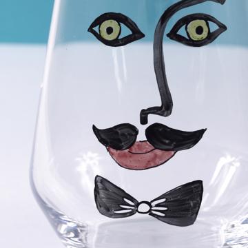 Verres Madame et Monsieur en Email sur Cristallin, multicolore, monsieur [2]