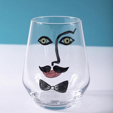 Verres Madame et Monsieur en Email sur Cristallin, multicolore, monsieur [1]