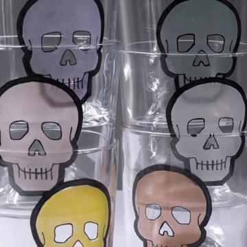Skull Glass in Enamel on Crystalline, multicolor, complet collection [2]